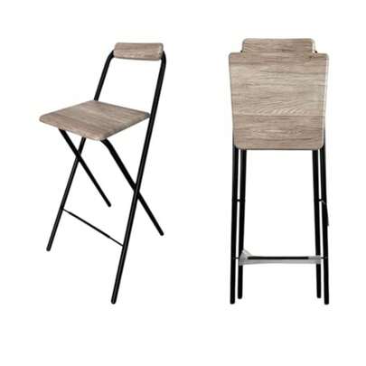 BRANG Banco Plegable Alto ALT 48x48x98 cm Asiento MDF 18 mm Revestido en PVC Tipo o Mármol Estructura de Acero con Pintura en Polvo Ideal para Barra o Cocina