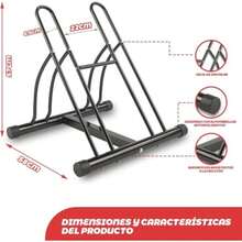 2 en 1 Soporte para Aparcar Bicicletas, Portabicicletas de Suelo, Portabicicletas de Exterior, Soporte de Almacenamiento para Bicicletas de Cochera para Interiores, Aparcamiento para Bicicletas - Multicolor - Ver 3