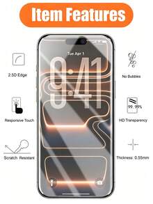 MSRI 4pcs, Compatible With IPhone11 High Definition Tempered Glass Screen Protector, High Hardness, Transparent, Anti-Scratch, Anti-Fall, Waterproof, Compatible With IPhone11/12/13/14pro Max/15pro Max/16/16pro/16plus/16pro Max/16e - Clear - View 5