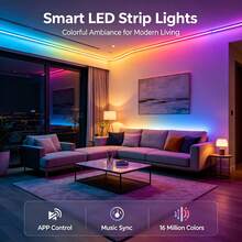 Smart LED Light Strip With Remote Control, RGB LED Light Bar, USB Powered, Timer Function, Adjustable Brightness And Music Sync Color Modes, Multiple Lighting Effects, Suitable For TV Backlight, Room, Living Room, Holiday Party, Halloween Decoration - TY-c-44K-b-m-b - View 7