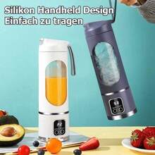 Tragbarer USB-Ladebetriebener Mixer Und Hand-Entsafter, Leicht Zu Reinigen, Ideal Für Smoothies, Milchshakes Und Frische Fruchtgetränke, Mit Digitalanzeige, Perfekt Für Zu Hause, Im Büro Und Auf Reisen - Violett - Übersicht 2
