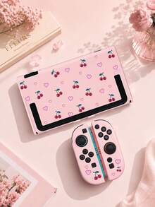 Xingji, Switch2 (2025) Game Console Protective Case, 1pc Cherry Heart Pattern, Suitable Compatible With Switch NS/Switch OLED, Suitable For Game Console Protective Case, New 2nd Generation, TPU Soft Shell, Universal Protective Cover, Switch Controller Protective Case, Switch Game Accessories, Universal Storage Bag, Anti-Drop, Anti-Slip, Anti-Scratch, Beautiful, Best Choice For Family And Friends - View 3
