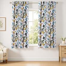 Topfinel 2 Panels Floral Curtains  Blackout Elegant Vintage Farmhouse Country Hummingbird Patterned Curtains For Dining Living Room Bedroom - 白色 - 查看 13