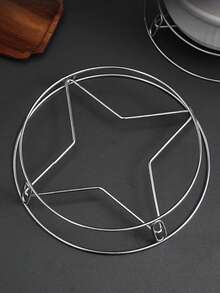 1pc Stainless Steel Pot Rack, Round Five-Point Support Steamer Rack, Multi-Purpose Heat-Resistant Pot Rack, Steaming Buns And Vegetables Household Kitchen Storage Rack, Thickened Heat-Insulating Anti-Scald Storage Steamer Rack - View 11