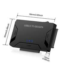 USB 3.0 To IDE/SATA Adapter, External Hard Drive Reader, Universal 2.5"/3.5" HDD/SSD Converter, 12V/2A Power Adapter - View 6
