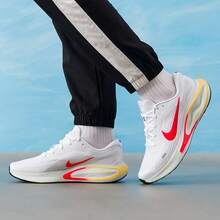Nike Journey Run Men's Cushioned Lightweight Non-Slip Durable Round Toe Support Training Running Shoes - White Red - View 6