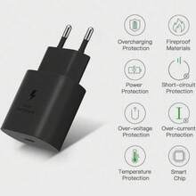 1-4個 USB C 25W 超快充電源適配器，兼容 Galaxy S26/S25/S24/S23/S22/S21/S20 Ultra/Plus/S20FE/S10/A13/A53/A71/Note 20 Ultra/10，兼容 17 16e/15/14/13/12/11/Pro/Pro Max/Plus 快充 - 歐規C型插(220-240V) - 查看 6