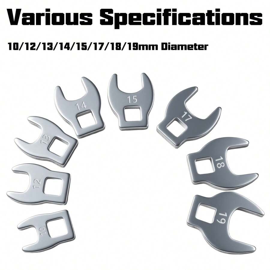 8pcs Interchangeable Open End Wrench Set, Includes Replaceable Open End Wrench Heads, 3/8" Dual-Purpose Wrench Heads, Angle Wrench, Adjustable Wrench Set With Interchangeable Heads, 3/8" Interchangeable Head Crowfoot Wrench, Adjustable Open End Head, Quick Ratchet L-Shaped Ratchet Wrench - A - View 1