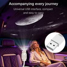 2-In-1 Starry Sky Projector Night Light, USB Starry Sky Projector, Mini LED Ceiling/Wall Projector Light, 360° Rotation, Suitable For Bedroom, Children's Room, Party, Birthday Gift - White - View 6