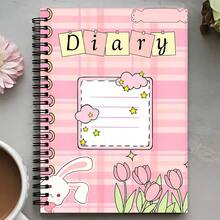 1pc Pink Bow Spiral Notebook - A5 Size, Classic Lined High-Quality Paper, College Ruled Design, Perfect Gift For Friends, Family, Siblings, Brothers And Students, Cute Spiral Notebook - Butterfly - View 4