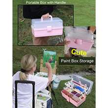 3-Layer Multi-Functional Large Capacity Storage Box, Transparent Design, 6 Colors Available, Foldable, Can Be Used As Nail Tool Box, Stationery Organizer, Jewelry Box, Sewing Tool Box. Transparent Lid Design For Easy Viewing, Stackable Structure, Durable, Suitable For DIY And Home Decor, Perfect Christmas Gift. - Multicolor - View 12