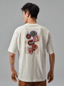 Jordan Men's AS ROUTE PATCH TEE Short Sleeve T-Shirt Knit Collarless Short TIX4991-133 - Beige - View 2