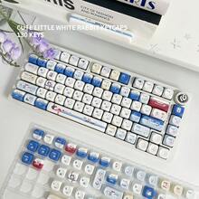 White Rabbit Cute Keycaps Highly Attractive PBT 5-Sided Dye-Sublimation New MOA Rounded Compatible With Mechanical Keyboards - View 1