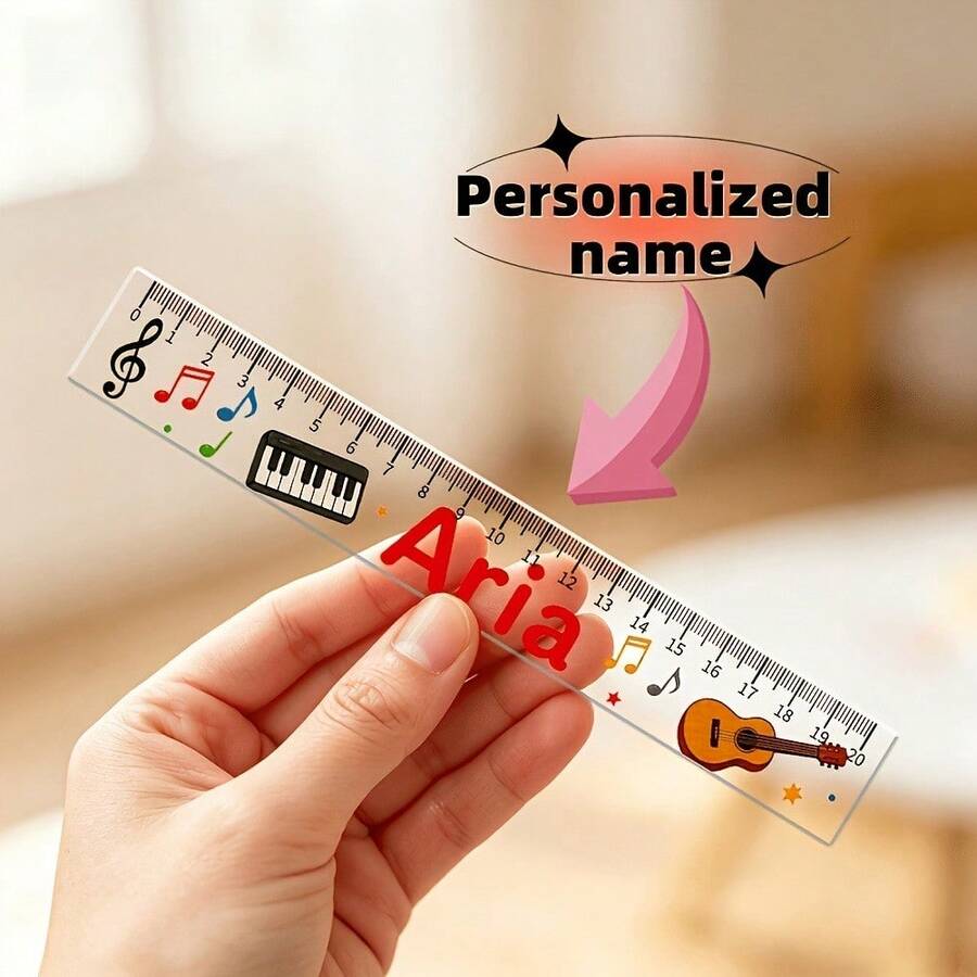 Personalized Custom Name Transparent Ruler - Vibrant Pattern, Durable, Lightweight And Fade-Resistant. Suitable For Office, Home And Study. Perfect Gift For Graduation, Back To School, Christmas And Birthday