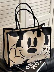 Disney 大容量帆布托特包 女款 2024新款 卡通米老鼠印花 手提購物包 百搭托特包 - 彩色 - 查看 1