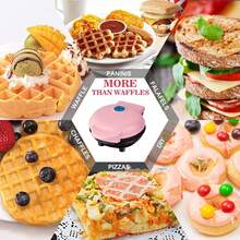 Waflera Eléctrica Compacta con Forma de Corazón y Recubrimiento Antiadherente, Fácil de Almacenar, Varios Colores, Ideal para Preparaciones DIY, Amantes de la Repostería y Regalo para Regreso a Clases - Multicolor - Ver 8