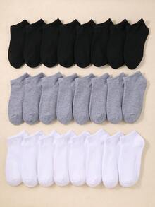30雙兒童短襪 1-16歲 素色低筒襪 黑白灰中性色 大小童男女孩適用 校園休閒襪 - 彩色 - 查看 4