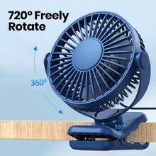 TOPK USB Clip-On Desktop Fan, Brushless Motor, Quiet Powerful Airflow, Strong Clip Ensures Secure Attachment, Stylish Design, Portable Cooling, High-Quality Structure, Mini Portable Personal Fan Suitable For Bedroom And Office - Multicolor - View 6
