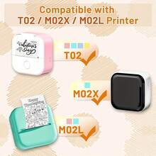 53mm Mini Thermal Printer Stickers Paper, Multicolor Mini Printer Sticker Paper, Photo Printer Labels Paper, Compatible M02/T02, Instant Camera, To-Do Lists, Notes, Black, Photo - View 4