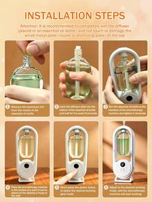 1pc 50ml Wall-Mounted Automatic Aroma Diffuser, Hotel Fragrance Diffuser, White Home Fragrance Machine, Bathroom Deodorizer And Odor Eliminator, Vertical Oval Tower Structure Bedroom Aroma Lamp, Desktop Placement, Wall-Mounted, Living Room Electric Air Freshener, USB Rechargeable, Romantic Atmosphere Night Light, 5 Working Modes (5s Interval, 10s Interval, 15s Interval, Continuous Mist, Only Light Without Mist) - Multi-fragrance - View 9