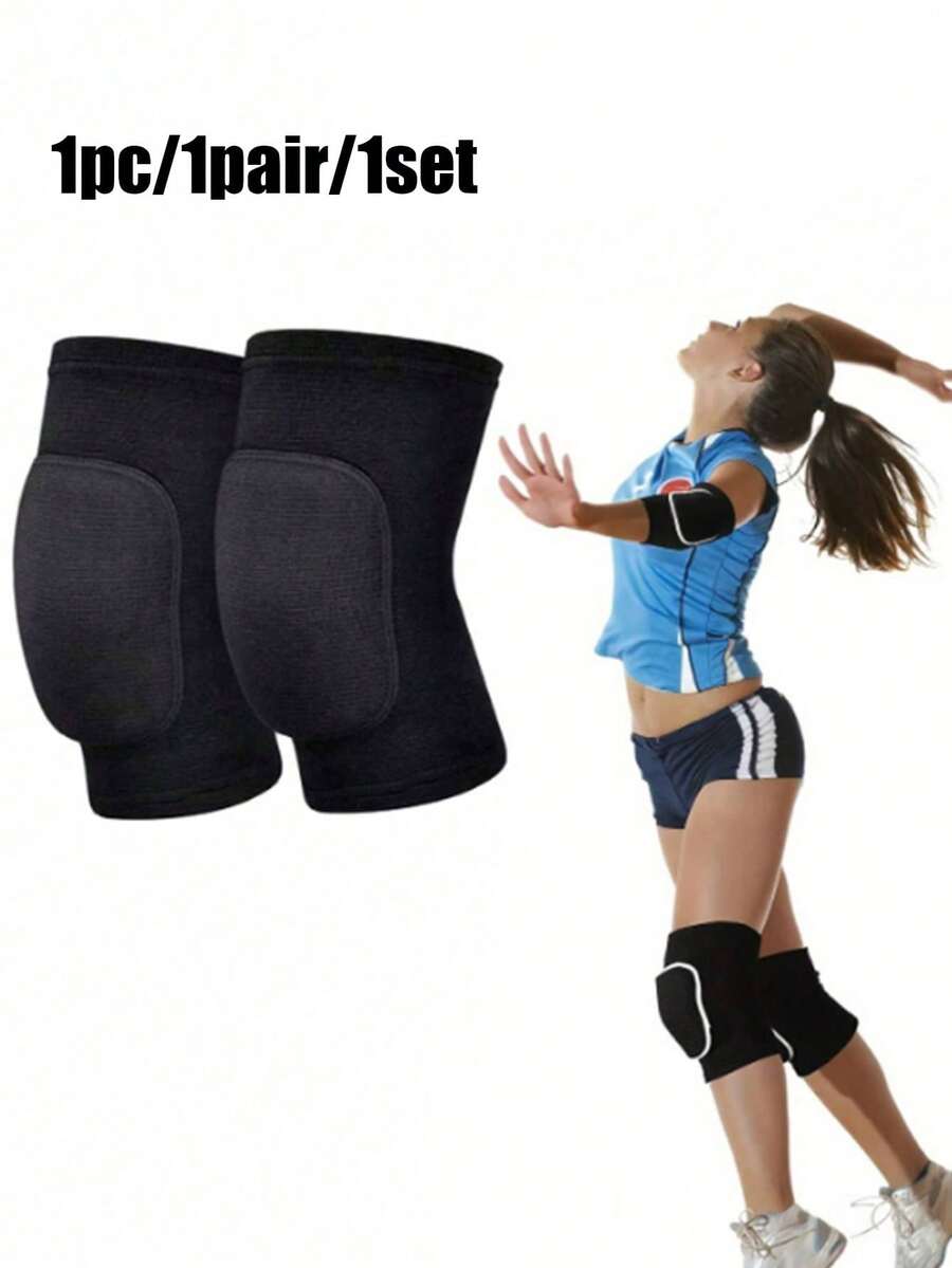 1 buah/1 pasang Pelindung Lutut Lembut dan Bernapas/1 set Kombinasi Pelindung Lutut dan Pergelangan Tangan, Pelindung Lutut, Aksesori Kebugaran, Penopang Lutut, Pelindung Lutut Olahraga, Pelindung Lutut Gym - Hitam - View 1