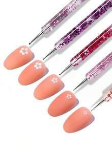 10pcs Nail Liner & Dotting Pen 2Sets, Random Color Fine Line Drawing Nail Art Brushes For Line Check Pattern Painting, Professional Manicure Tools For Nail Salon And Back To School DIY Nail Decoration - A - View 5