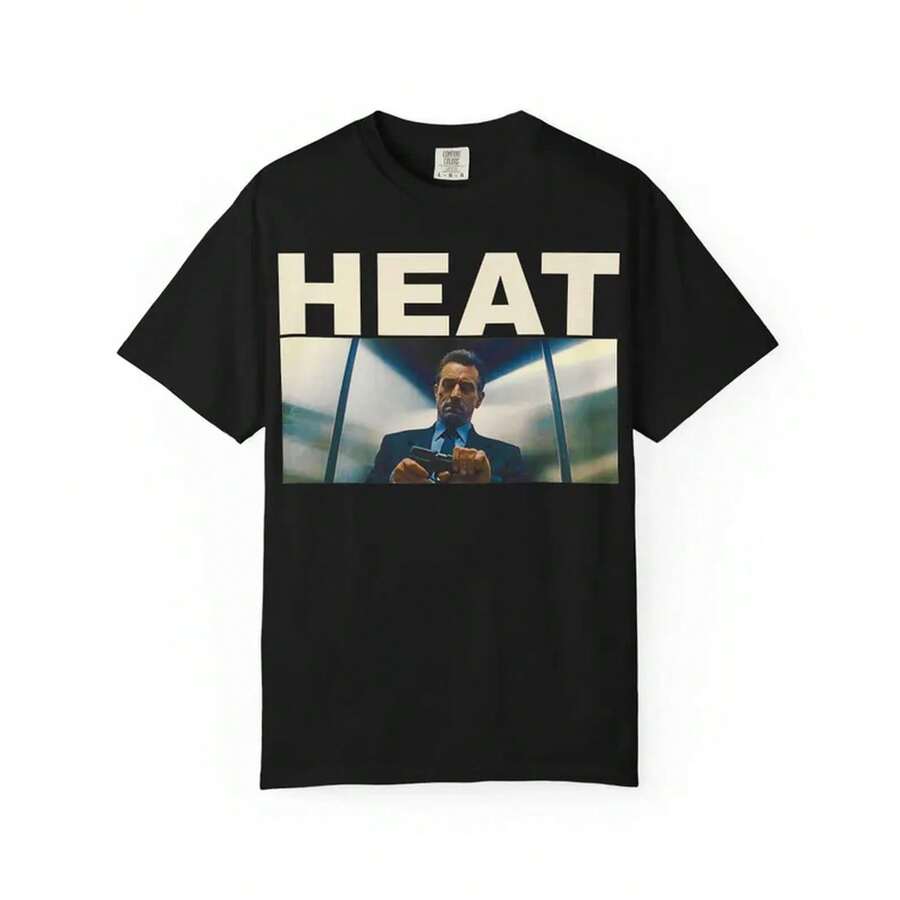 Camiseta de la película Heat: Película de los 90, De Niro y Pacino, Camiseta de Niel Heat, La acción es lo más importante, Camiseta vintage de Heat, Película de los 90, Michael Mann - Negro - Ver 1