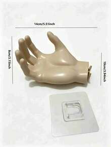 1pc Hand-Shaped Wall-Mounted Jewelry Holder/Soap Dish, Creative Palm Design Storage Rack For Bathroom, Bedroom, Vanity - Multicolor - View 3