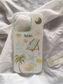 Summer Vacation Coconut Tree 17 Pro Max Phone Case, Apple 16 Precise Lens Cutout, 15 Large Hole, 14 Anti-Drop, 13 Dual Layer IMD, 12 Protective Shell, 11 Full Coverage Protective Cover - Multicolor - View 4