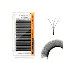 12 Rows 4D-W Triple Tips Eyelash Extensions, 0.07mm D Curl Hand Woven Mesh Net Cross Lashes, Premium Soft Light Professional Makeup Lash Supplies - Black - View 13