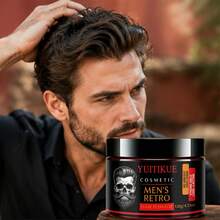 YUITIKUE Pomada de Cabelo Retrô Masculina, Pasta de Modelagem de Cabelo com Fixação Forte e Alto Brilho, Cera de Penteado Resistente ao Vento de Longa Duração, Creme de Modelagem de Cabelo Não Oleoso para Homens, 120g, Ideal para Criação de Penteados Retrô Diários - 120g - Visão 1