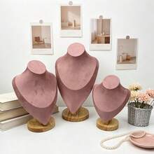 1-Piece Portrait Jewelry Display Stand Mannequin Bust Jewelry Stand, Suitable For Necklaces And Pendants, Necklace Display Mannequin Bust, Pendant Display Display Stand, Jewelry Display Bust, Suitable For Necklaces And Pendants, Window Display - Pink - View 7