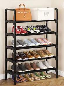 2-6 Tier Shoe Rack, Holds 2 Pairs Per Shelf, Durable Metal Shoe Rack, Small Stackable Shoe Rack, Suitable For Room/Bedroom/Living Room/Shoe Storage - Black - View 15