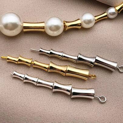 10pcs 18K Golden Plated Brass Bamboo Tube Spacer Beads Multi Size Hollow Cylinder Bead Charms For DIY Bracelet Necklace Jewelry Making Findings