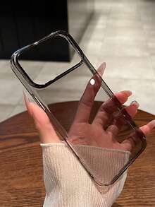 Simple Clear Transparent Hard Shell Phone Case Compatible With IPhone 17 Pro Max 17 Pro 17 16 Pro Max 16 Pro 16 15 Pro Max 15 Pro Max 15 Pro 15 Pro Max 14 Pro 13 Pro Max Shockproof Protection Back Cover - Black - View 3