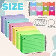3 Packs 150 Sheets 3x5 Inch Index Cards, Random Color Flash Cards With Rings & Stickers, Lined Grid Study Note Cards, Portable Memory Cards For School, College, Learning, Studying, Note Taking And Exam Prep - one-size - View 2