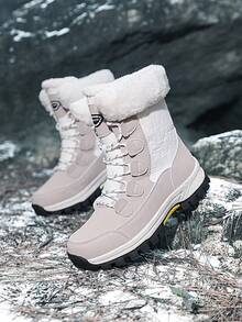 Women's Snow Boots, Winter Thermal Lined Thickened Style, Comfortable Wear, Durable And Anti-Slip, Suitable For Winter Snow Season Travel And Daily Versatile Wear. - Off-white - View 15