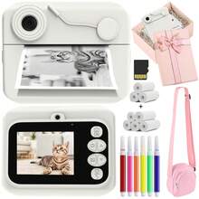 Photo Paper Included Camera Kids Instant Print Camera Fun Creative Set With Included Paper Rolls Color Pens Capture Fun In An Instant Portable 1080P HD Video Photo 2.4-Inch Screen Digital Camera Toy Toy Camera With Free Photo Paper - XX-multicolor - View 18