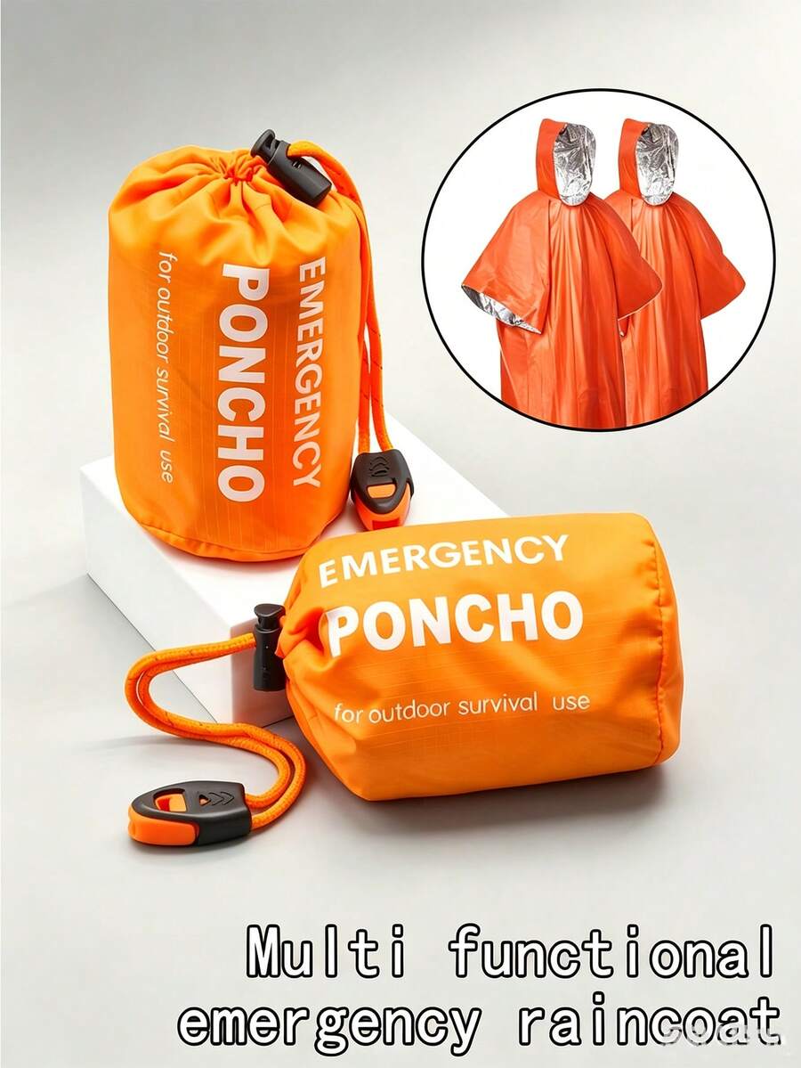Thickened Insulated Emergency Raincoat With Hood - Lightweight High-Quality Camping, Hiking And Outdoor Adventure Emergency Gear
