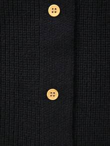 Tween Girl Colorblock Casual Versatile Daily Outing Cardigan - Black - View 8