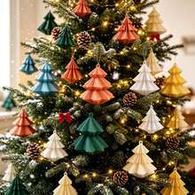 Adornos colgantes para árbol de Navidad, decoraciones colgantes para fiestas navideñas, colgantes para árbol de Navidad, decoración para ventana, puerta y chimenea, accesorios a juego para corona navideña, arreglo de escena para fiesta de Año Nuevo, regalo creativo para fiestas - Multicolor - Ver 6