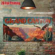 2D Flat - 1pc Vintage Metal Sign Grand Canyon Sign, With Canyon Landscape, For Decoration Only, Perfect For Home, Bar, Cafe, Garage, Industrial Decor, Gift For Desert And Canyon Lovers. (Random Style) - A - View 4