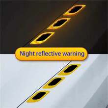 FCV 1Set/6PCS 3D Strong Reflective Stripe Sticker, Car Fendər Hood Bumper Reflective Decal, High-Intensity Night Visibility Reflective Decal Safety Warning Diamond Grade Carbon Fiber For Car SUV - Leaf-shaped - View 5