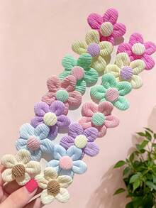 10/20 piezas/Juego de pinzas para el cabello con flores de tela, accesorios para el cabello lindos & dulces - Adecuados para mujeres y niñas, perfectos para uso diario, citas, fiestas, temporada de regreso a la escuela - Multicolor - Ver 6