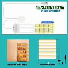 8mm COB LED Light Strip With Dimmable Touch Sensor And USB Interface, 1m/2m/3 Meters Warm White, Dotless Cuttable Tape, Suitable For Kitchen Cabinets, Wardrobes, Shoe Racks, Bedroom Decoration, Christmas, Halloween And Other Occasions. - Warm White - View 7