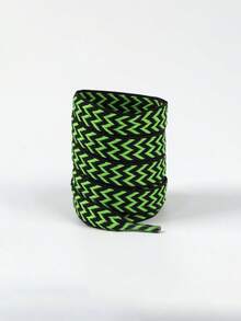 Wide Polyester Woven Flat Shoelaces, Wavy Pattern Colorful Shoelace Rope, Multiple Styles Available To Fit Various Shoe Types - Multicolor - View 24