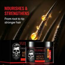 YUITIKUE Pomada de Cabelo Retrô Masculina, Pasta de Modelagem de Cabelo com Fixação Forte e Alto Brilho, Cera de Penteado Resistente ao Vento de Longa Duração, Creme de Modelagem de Cabelo Não Oleoso para Homens, 120g, Ideal para Criação de Penteados Retrô Diários - 120g - Visão 4