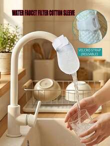 10, 20 And 50pcs Water Valve Filter Cotton, Water Purifier, Outlet Filter And Band. This Filter Cotton Not Only Has Excellent Filtration Performance But Also Has Anti-Splash Function. Ideal Product - Multicolor - View 2