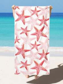 1 buah Handuk Pantai Motif Bintang Laut Cat Air Warna Pink, Handuk Pantai Persegi Panjang Serat Gaya Modern untuk Perjalanan dan Rumah, Cocok untuk Berenang, Menyelam, dan Musim Panas - MultiWarna - View 9