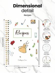 1pc Recipe Journal For Kitchen Essentials, 196 Sheets/88 Pages, A5 Kitchen Recipe Organizer For Home Cooking, Family Recipes, Meal Prep & Gift Giving Back To School Supplies Gifts For Men Women - A - View 5